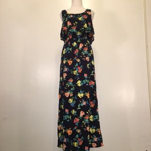 NWT Navy Floral Print Maxi Dress